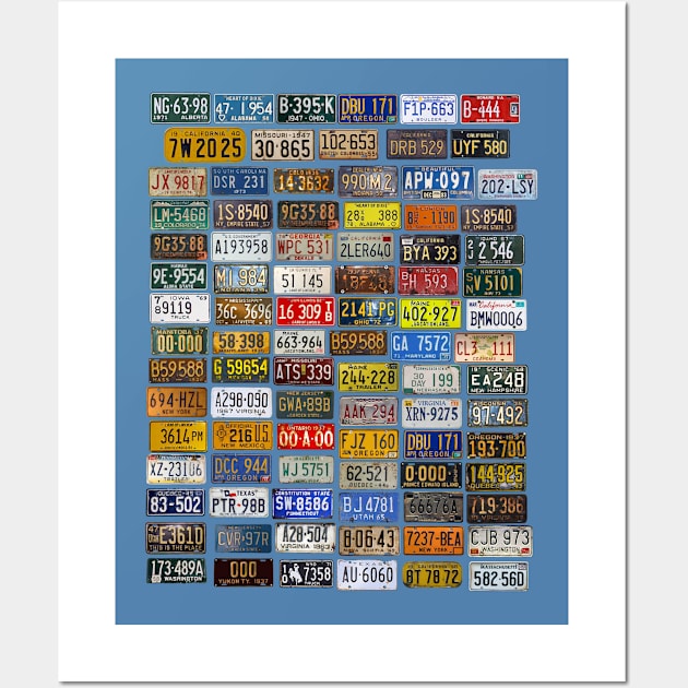 Licence Plate - Vintage art Wall Art by enyeniarts